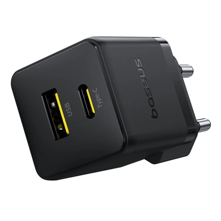 (30W) Palm USB C / USB A Ladegerät Netzteil Power Delivery 3.0 Quick Charge 3.0   (60W) USB C Ladekabel - Schwarz