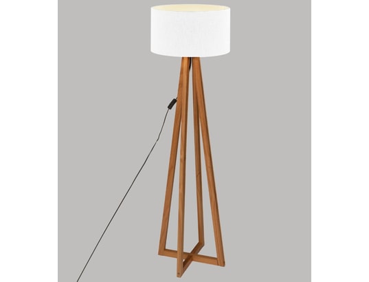 PEGANE - Lampadaire salon Lampadaire en bois coloris blanc - diamètre 39,5 x h. 141 cm