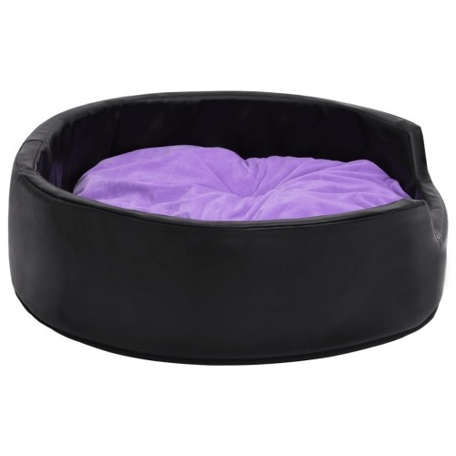 Sofá vidaXL com almofada lavável, preto e lilás, para cães e gatos.