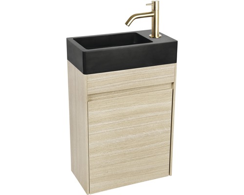 Wastafelmeubel Verschil HURA L BxHxD 39,5 x 52 cm x 21,5 cm Frontkleur eiken