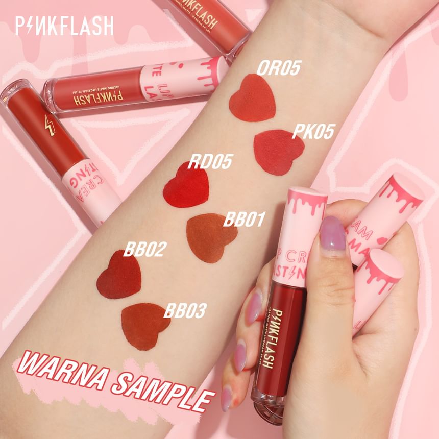 PINKFLASH - Heet blijvende matte lippencrème - 6 kleuren
