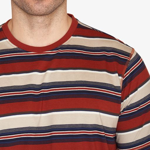 Signal Paw Striped T-shirt, Red Henna, XL