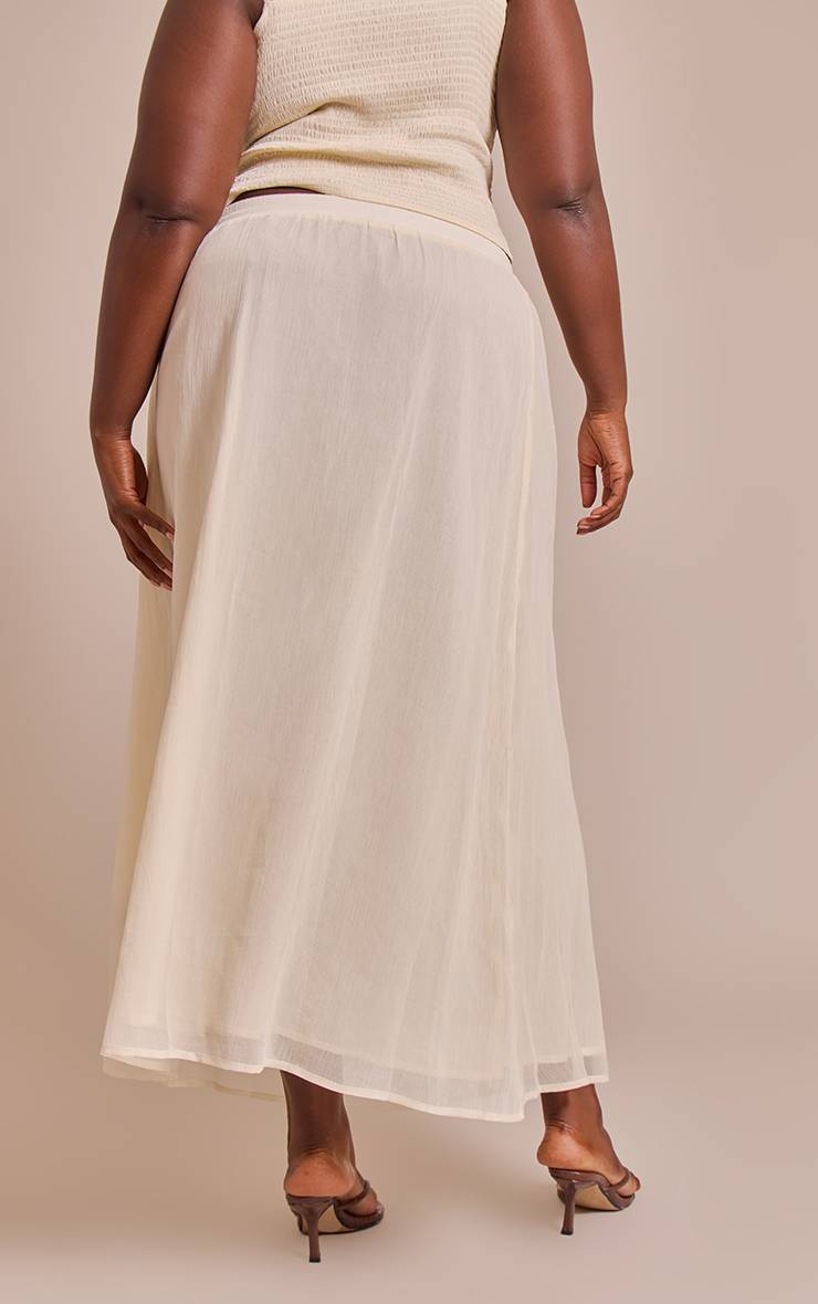 Pale Yellow Jupe Maxi Fluide En Mousseline Grande Taille