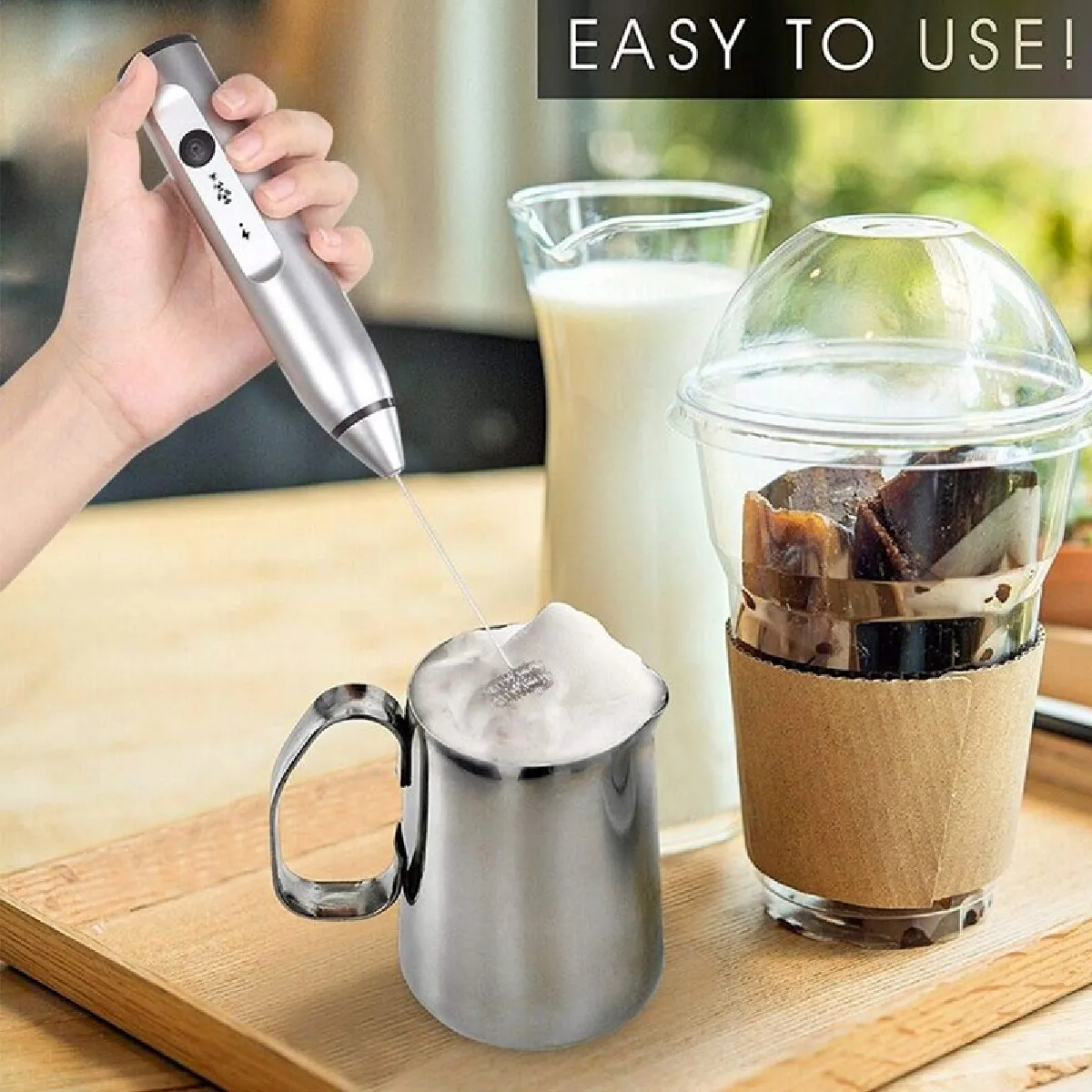 Universal Lait électrique Mousseur Universel - Argent