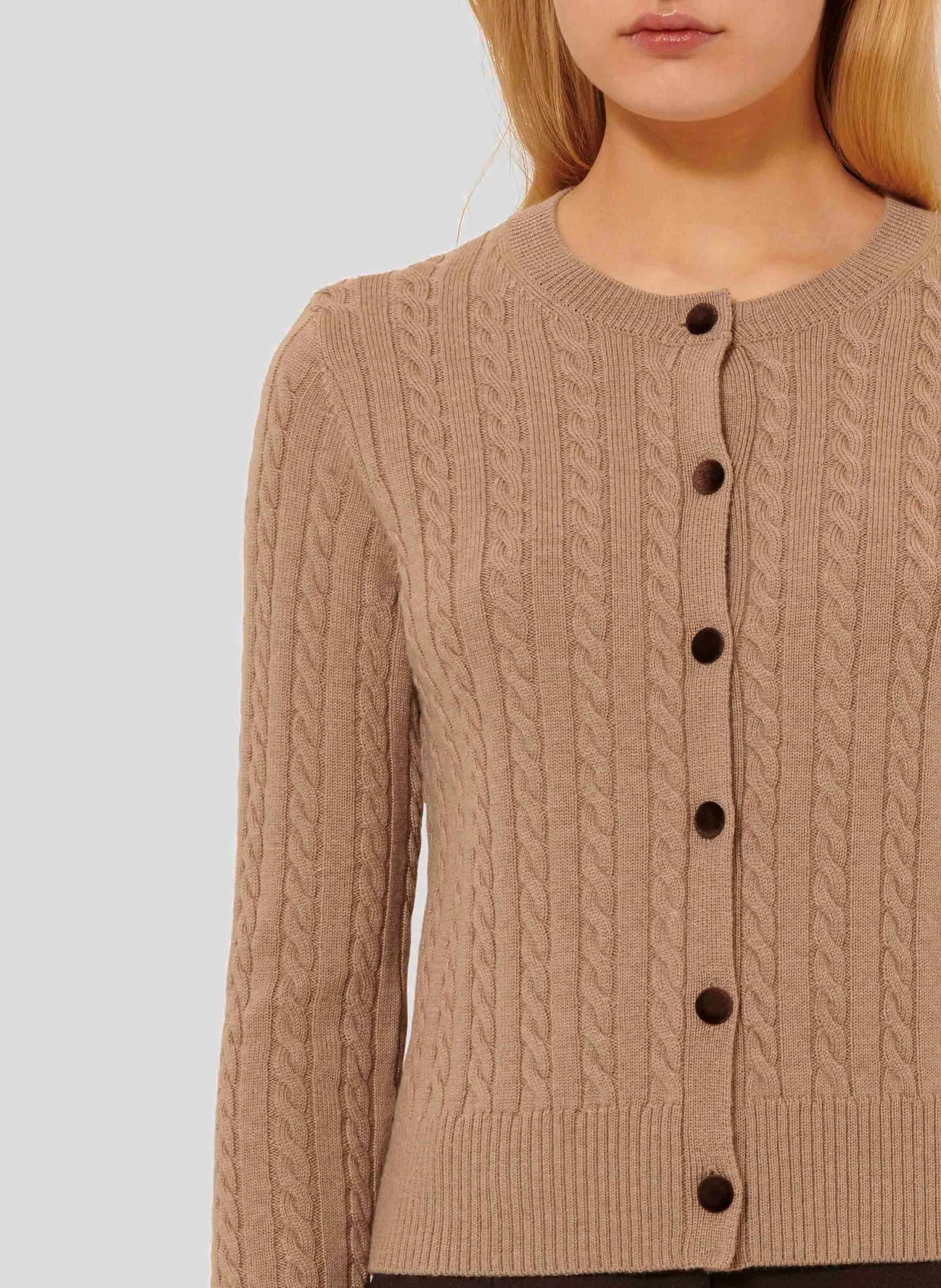 GASPARD - Cardigan droit en laine | Marron