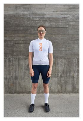 Maillot Manches Courtes Femme Poc Essential Road Logo Blanc/Gris Clair