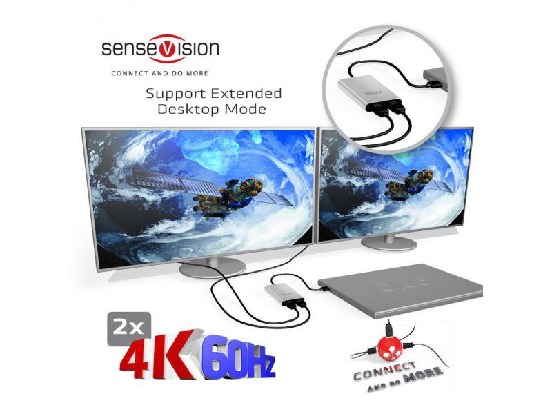 Club 3D Adapter CSV-1574 Thunderbolt 3 - HDMI Dual Monitor 4K 60Hz Thunderbolt 3 auf HDMI 2.0 Adapter