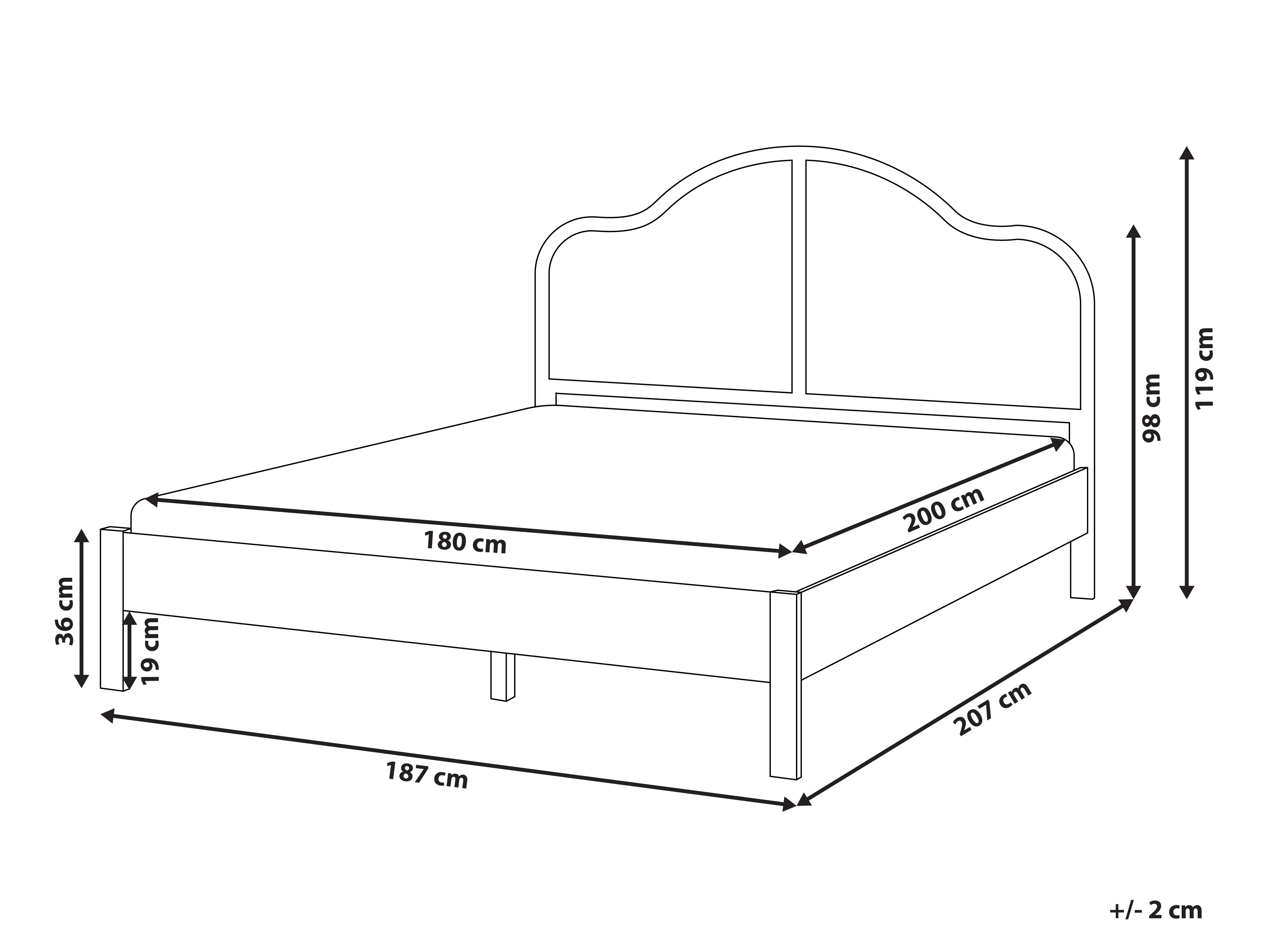 Bed HOUNOUX 180 x 200 cm Lichtbruin