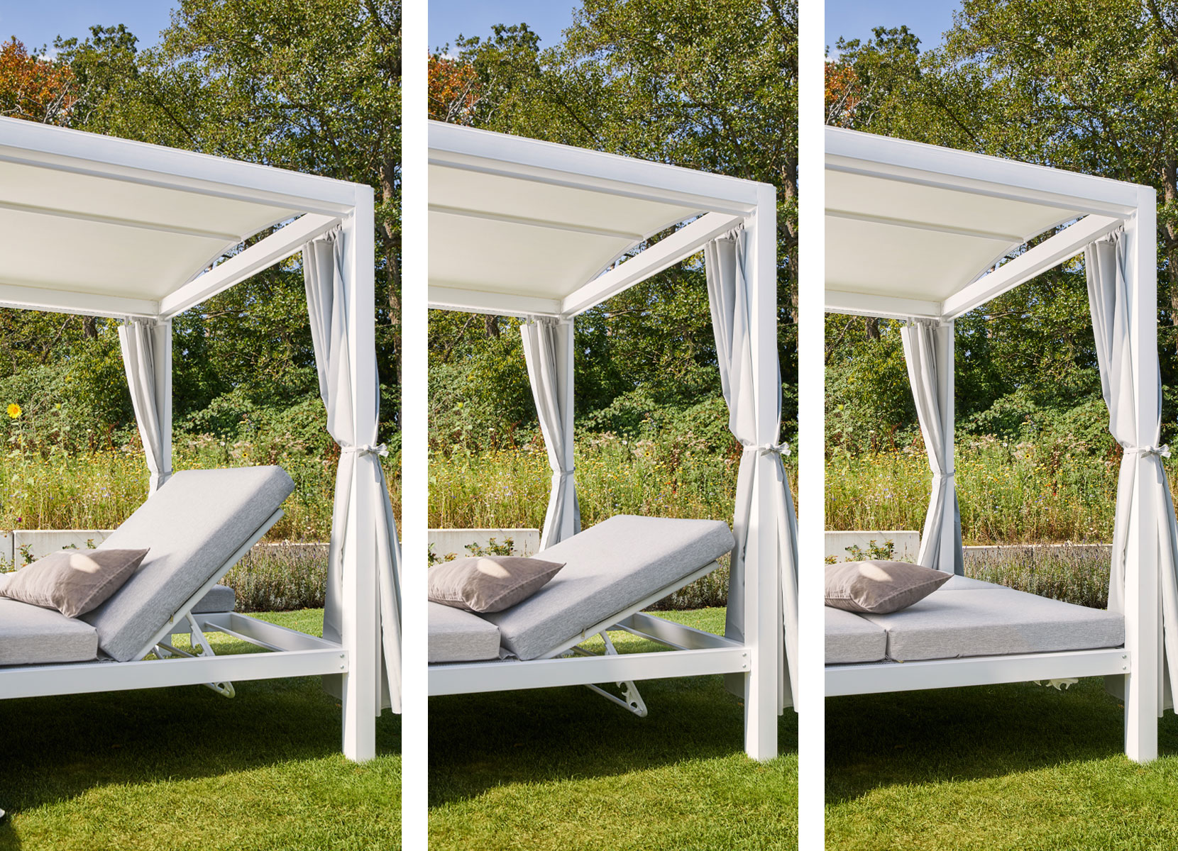 Home Deluxe Sonnenliege LYON mit Abdeckung 208x188x215cm
