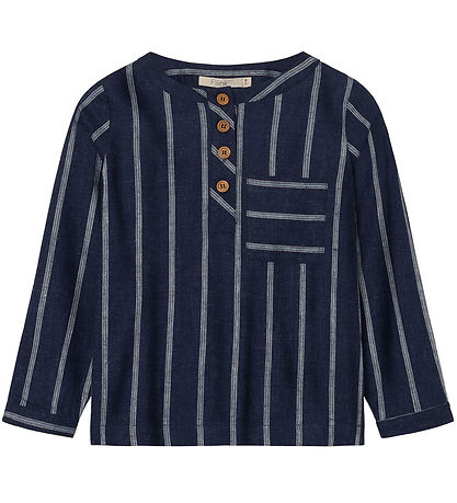 Fliink Hemd - Vira - Insignia Blue/Sandschale