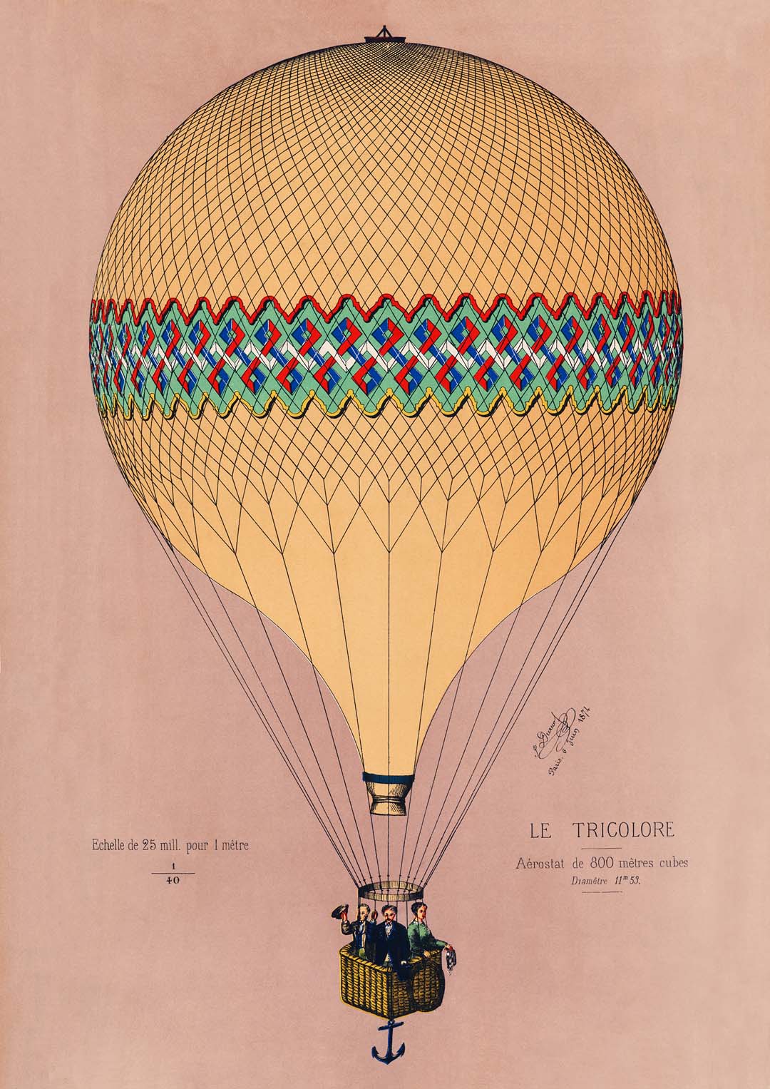 Ballon Tricolore Rosa