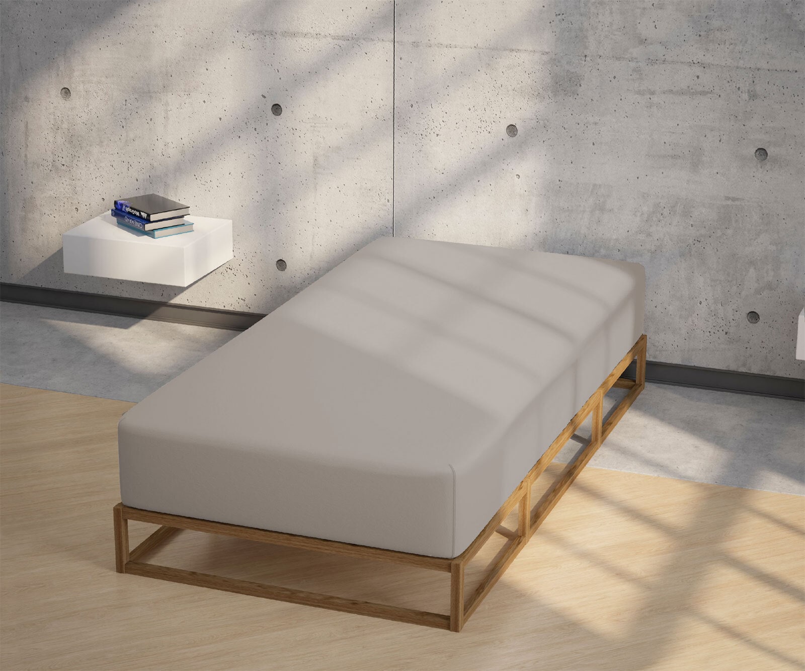 Jersey-Boxspring-Spannbetttuch 180 x 200 cm hellgrau