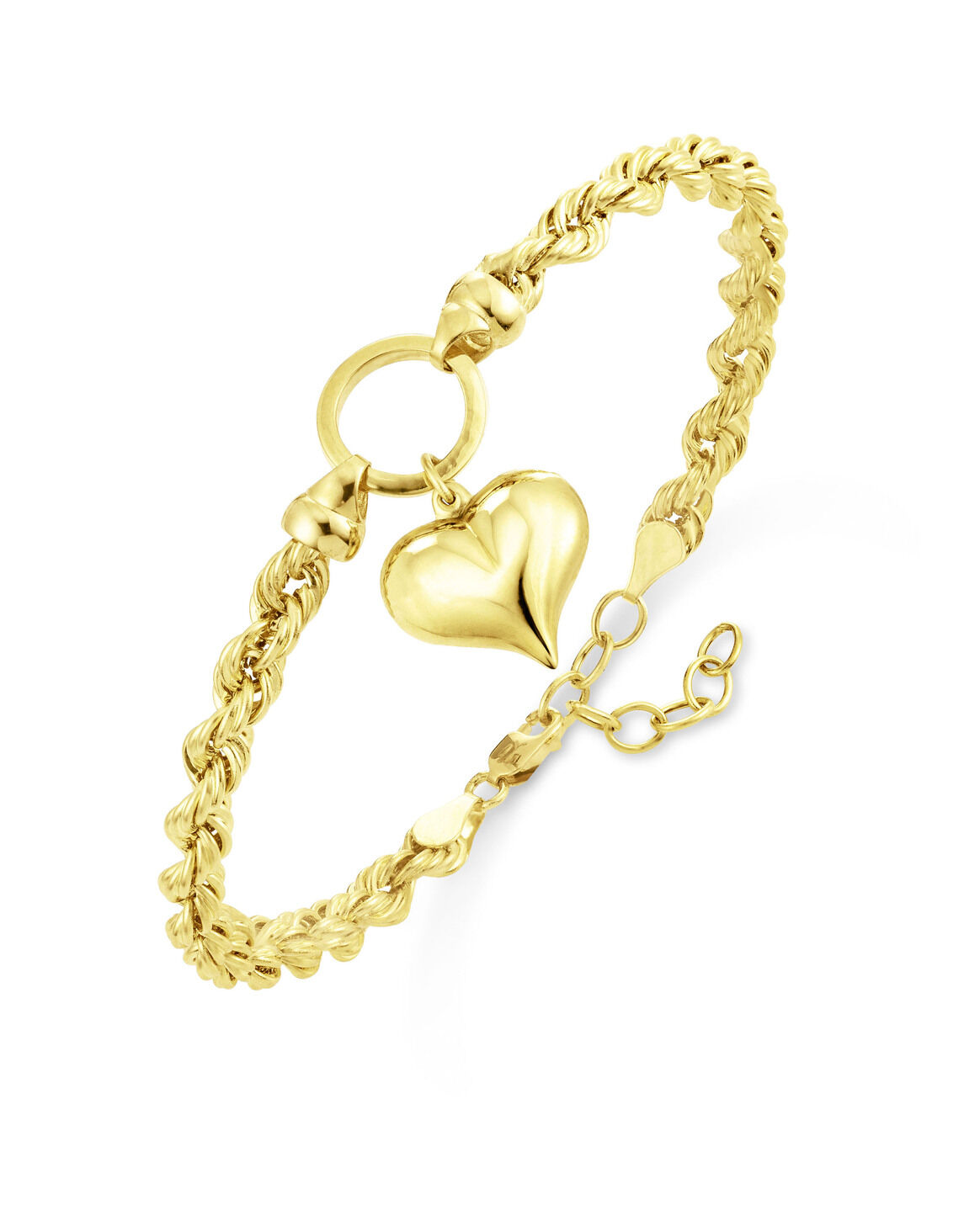 Kordel-Armband mit Herz-Anhänger