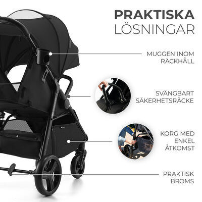 Kinderkraft RINE Sportsvogn, Classic Black
