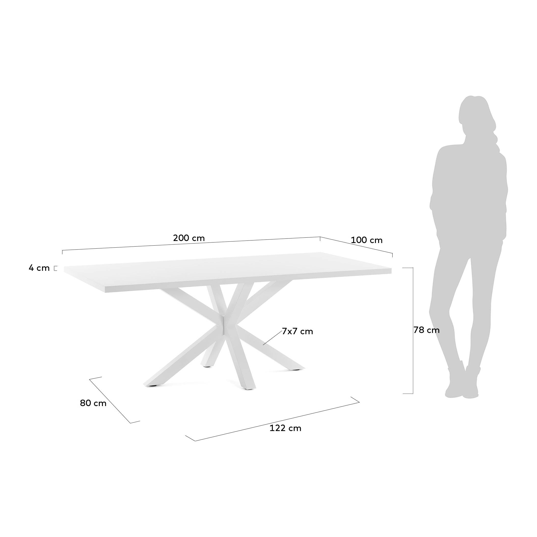 Kave Home Argo Eettafel - 200 x 100 cm - Wit