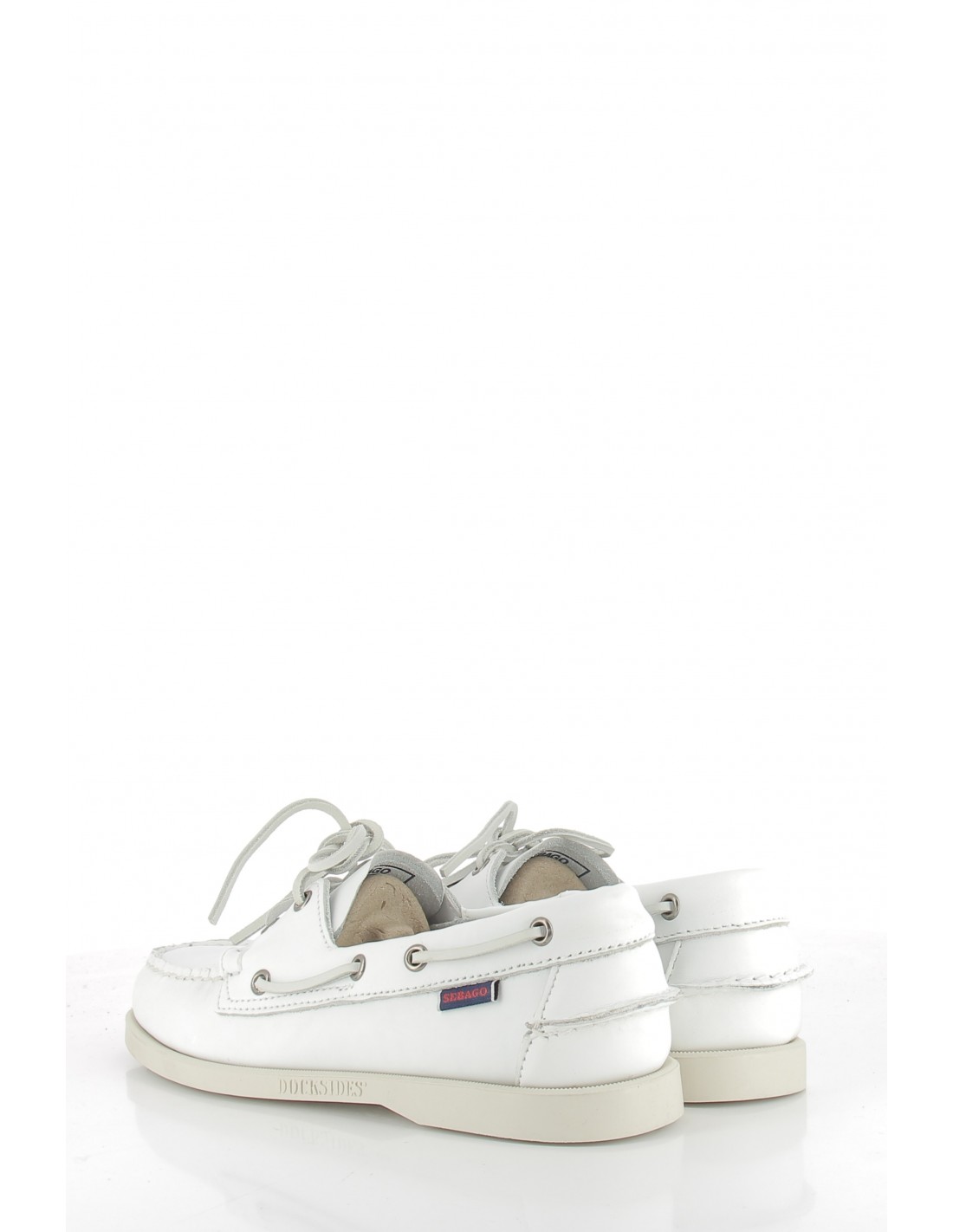 sebago mocassins bateaux homme docksides port cuir blanc