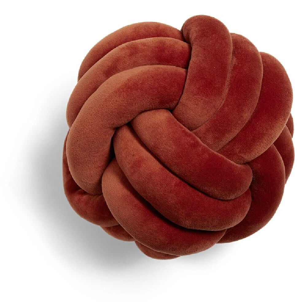 Coussin noeud Ø25cm polyester terracotta