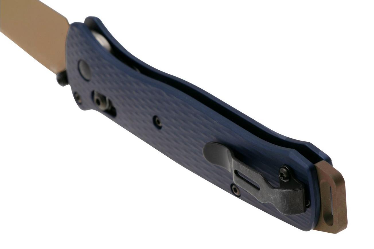 Benchmade Bailout 537FE-02, CPM-M4, Flat Dark Earth, Blue Aluminium, zakmes