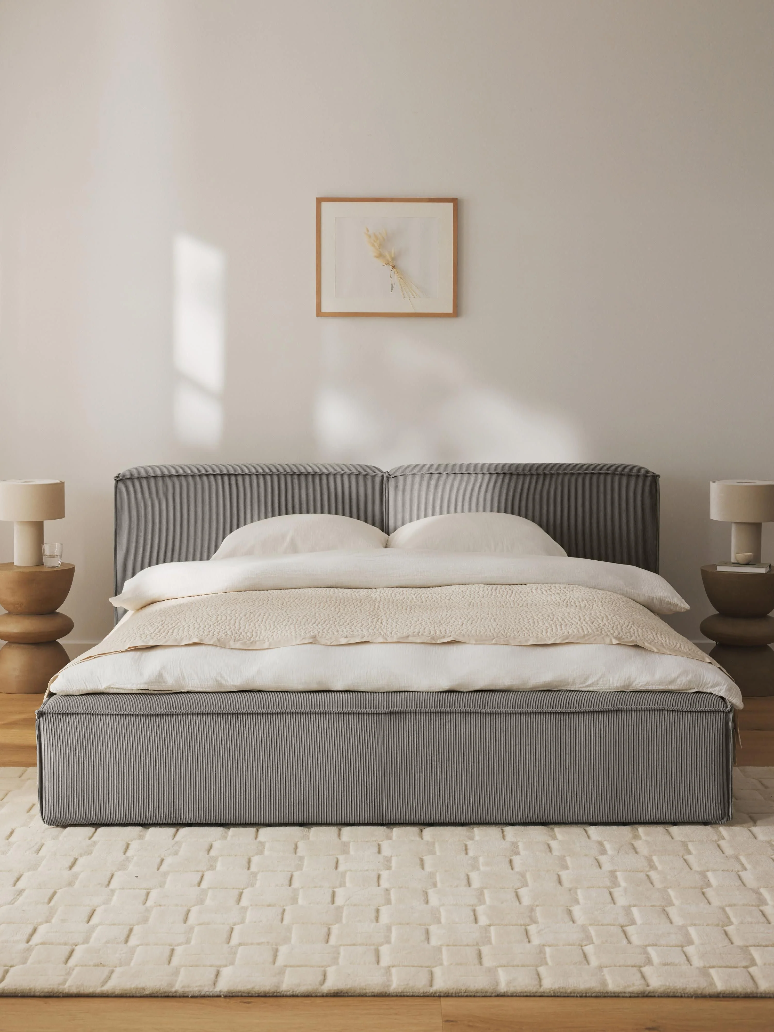 Gestoffeerd bed Lennon van corduroy