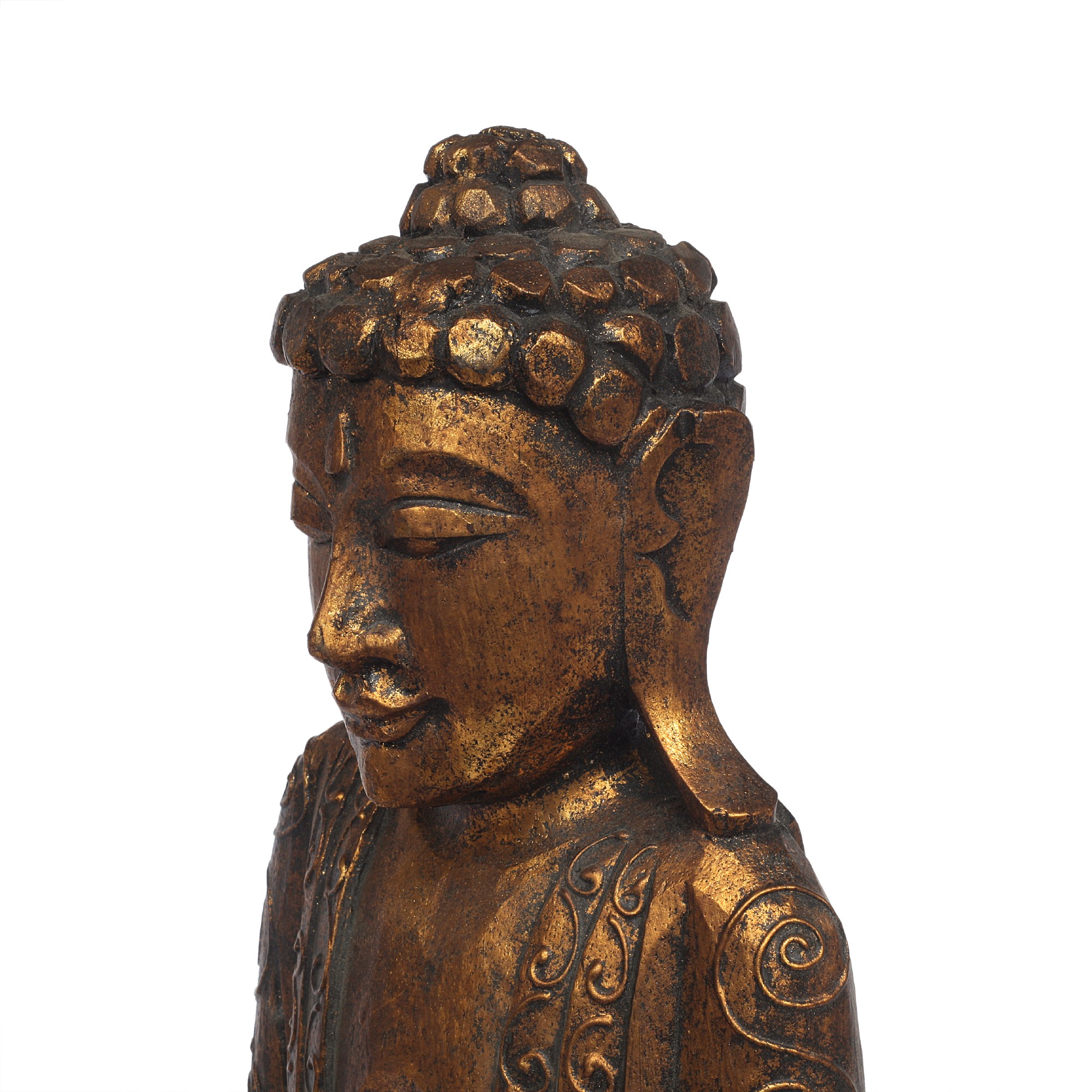 Figur 'Buddha sitzend', vintage gold, H 55 cm, B 30 cm, L 20 cm von fischer's lagerhaus