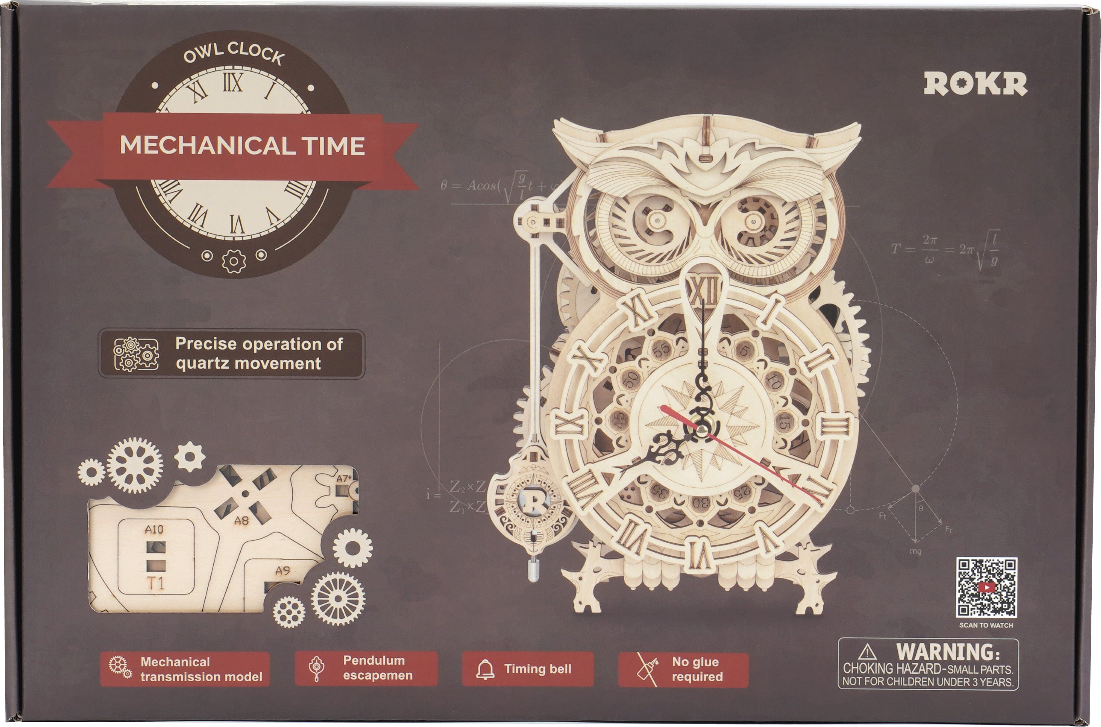 ROKR  Owl Clock    3D Holzpuzzle: Wenn die Zeit Flügel bekommt