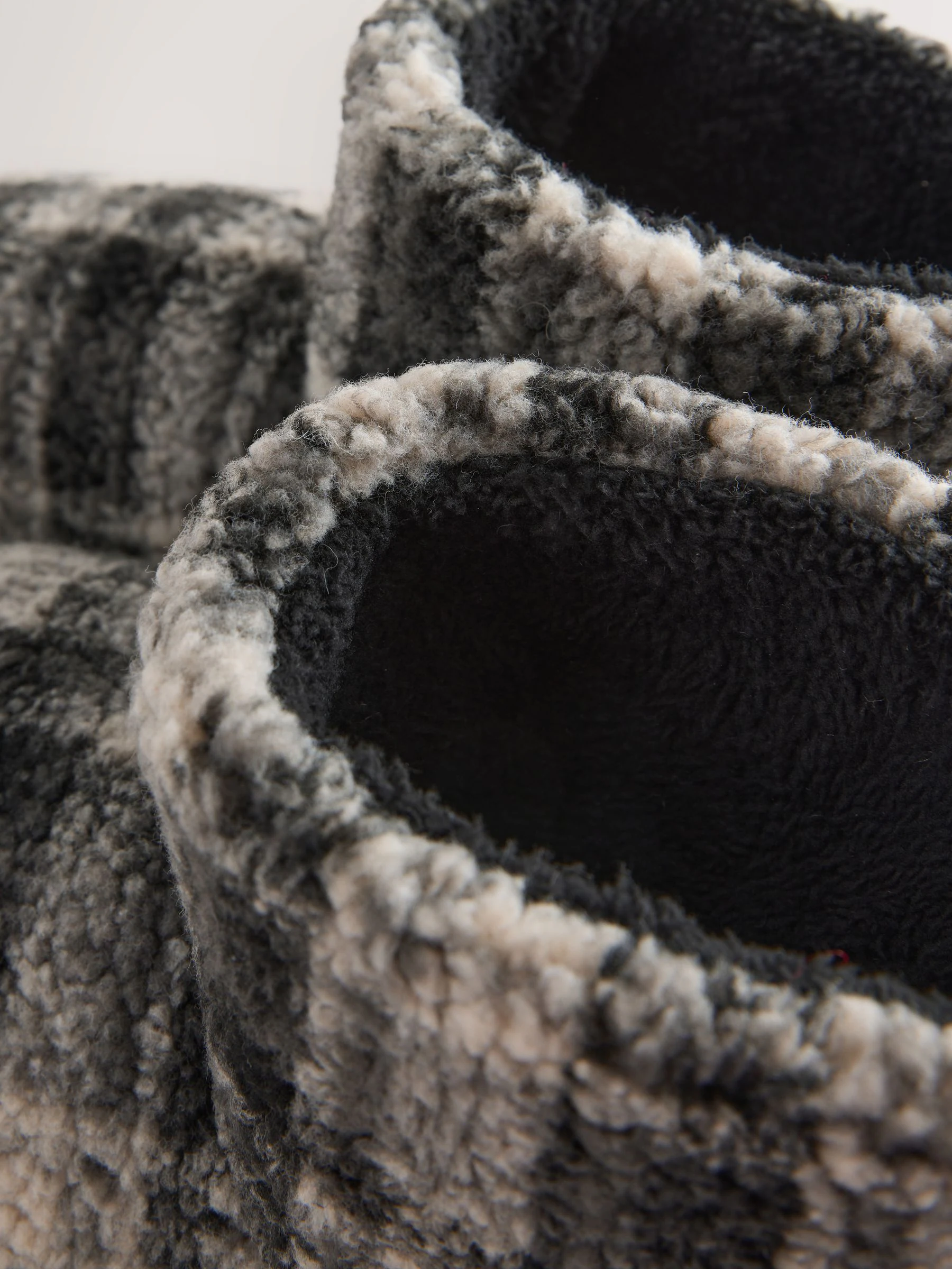 Grijs - Check Fleece Boot Slippers