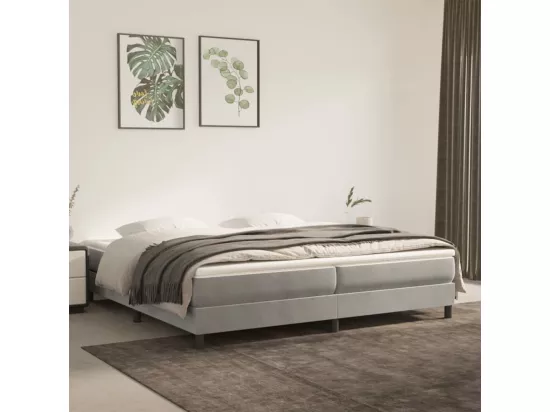 Sommier à lattes de lit Gris clair 200x200 cm Velours