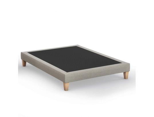 SOMEO - Sommier 120 x 190 Sommier déco tapissier ecru 120 x 190