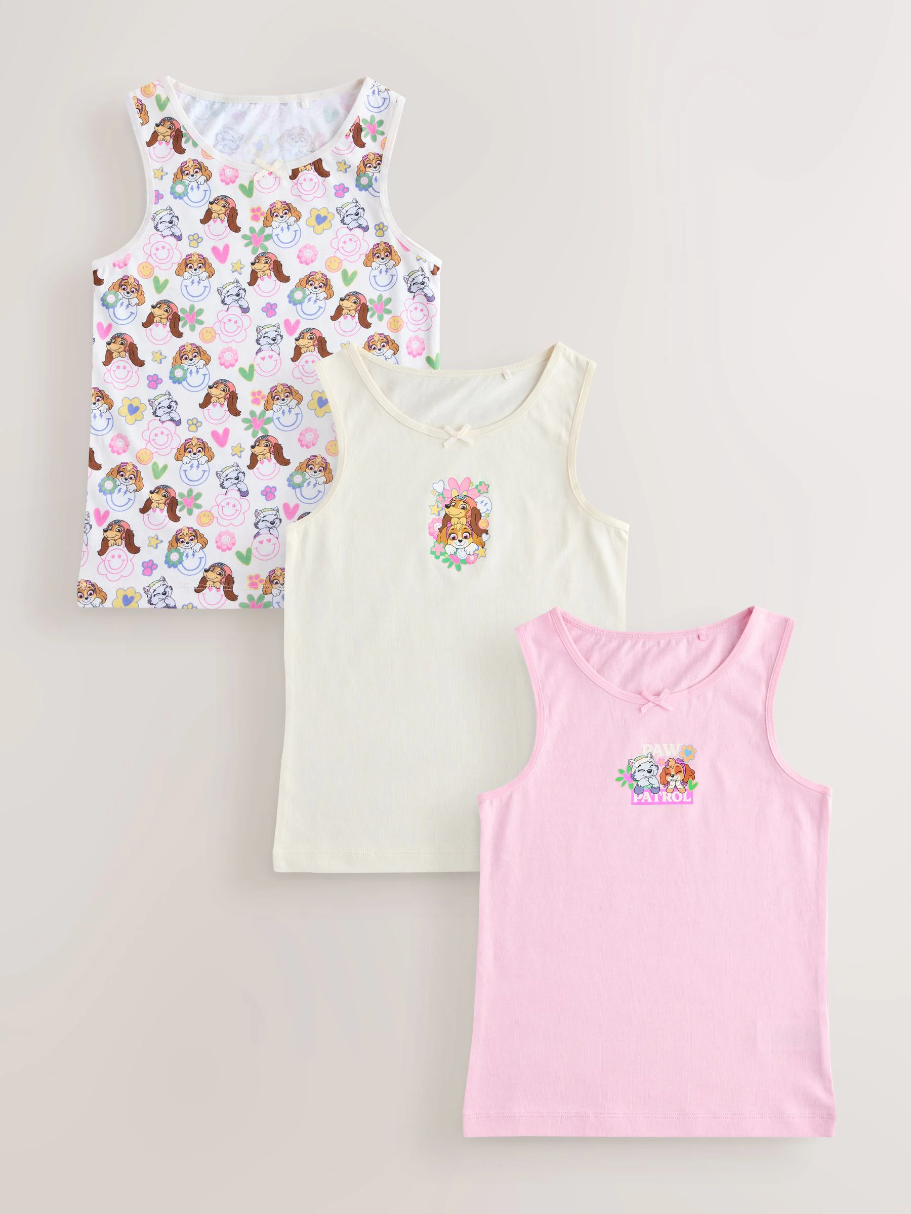 Ecru/roze - Paw Patrol hemden 3 verpakking (2-8jaar)