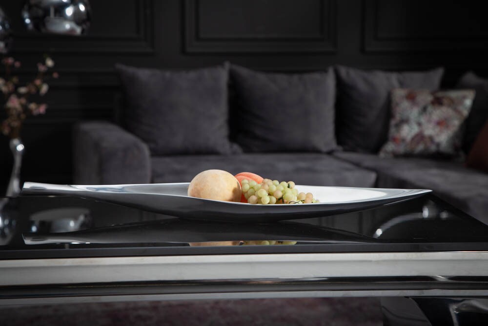 riess-ambiente Schale SILVER LEAF - 60cm silber Aluminium handgearbeitet Deko