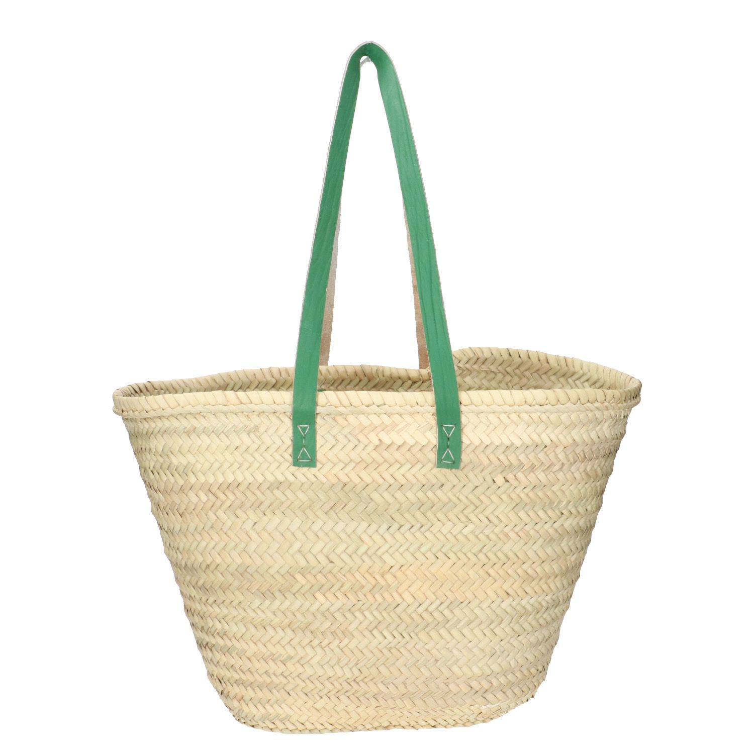 Tas, palmblad, handvat lang, celadongroen