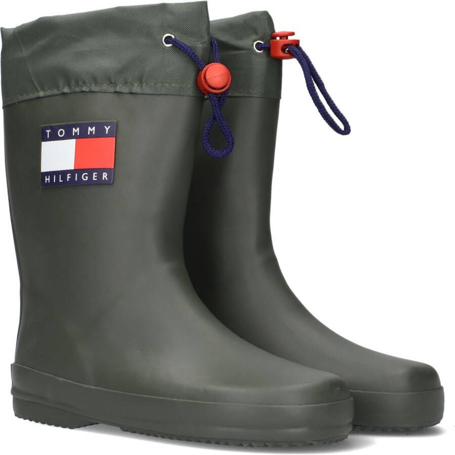 Tommy Hilfiger regenlaarzen groen Jongens Rubber Logo 25