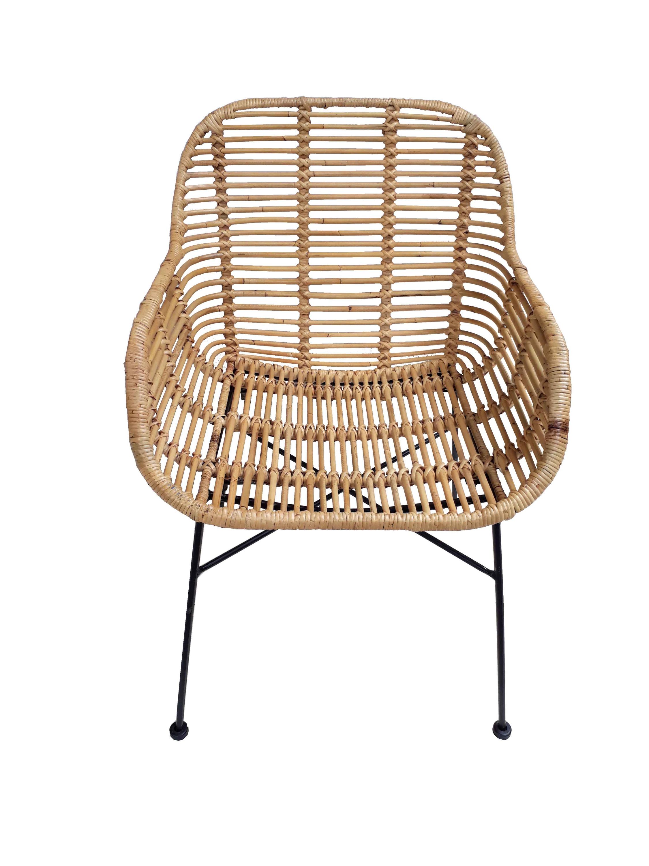 2er Set Armlehnstuhl Rattan natur Essstuhl Küchenstuhl Esszimmerstuhl Stuhl