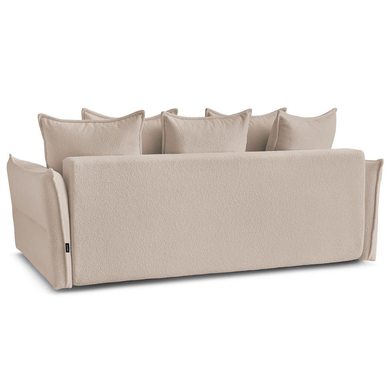 Bobochic Canapé 3 places convertible coffre Bouclette Leon beige - 226x97x90 cm