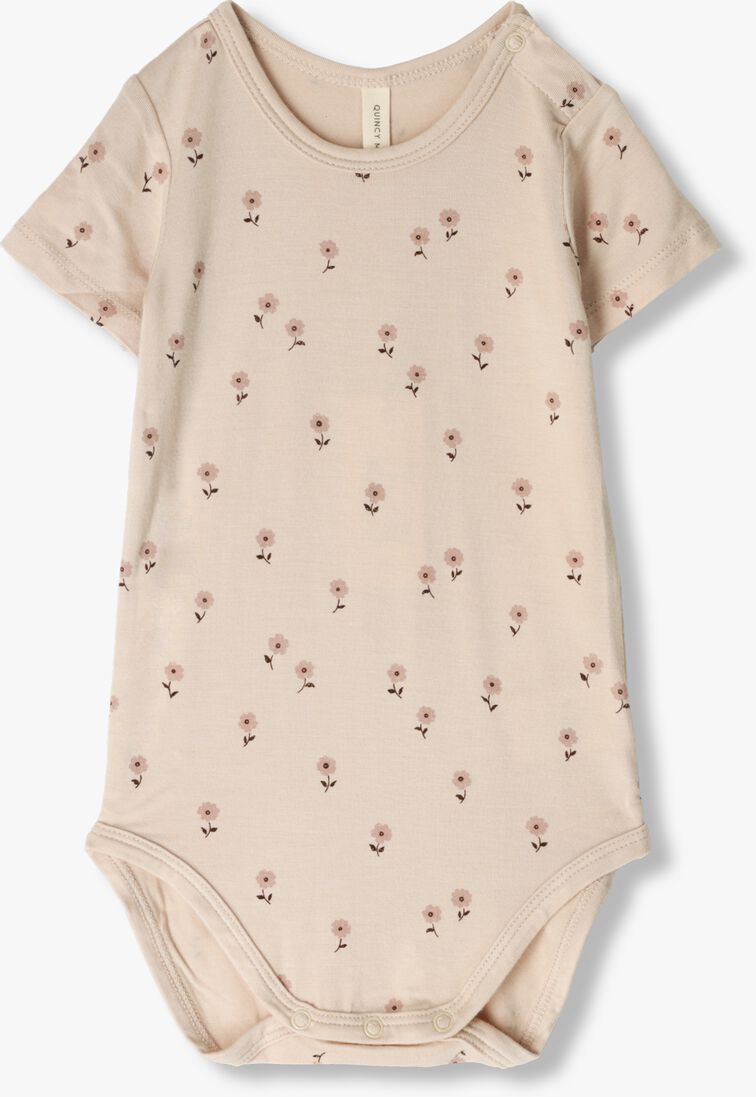 QUINCY MAE beige quincy mae  bamboo short sleeve bodysuit