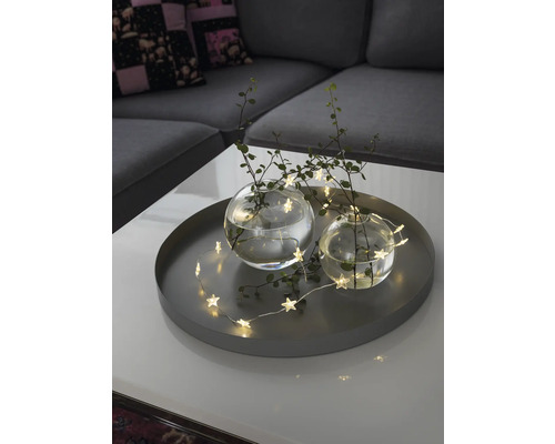 LED-lichtsnoer, op batterijen, Konstsmide-sterren, 20 LED's, warm wit licht