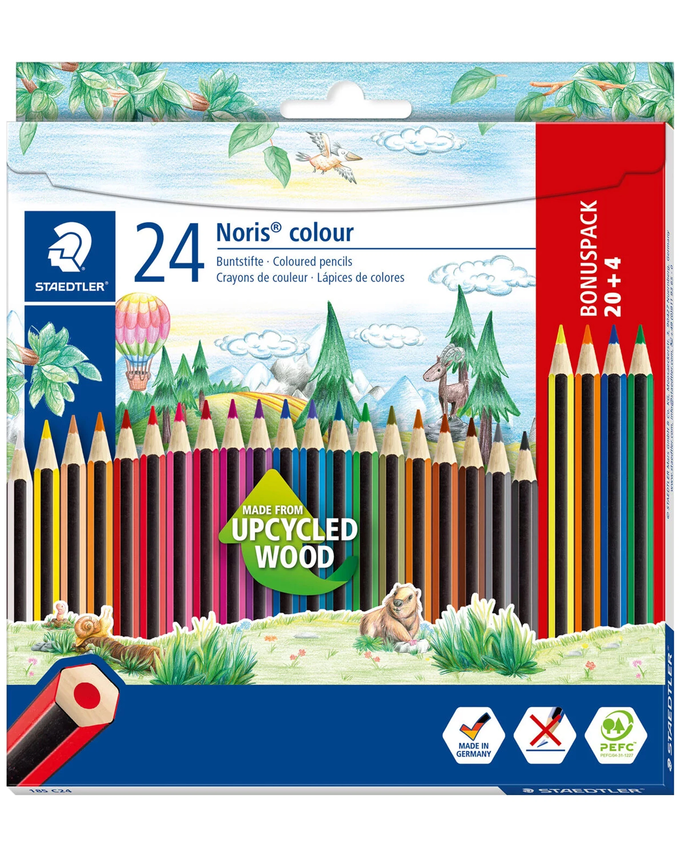185 C24P Farbstift Noris® colour SECHSKANT 24-teilig