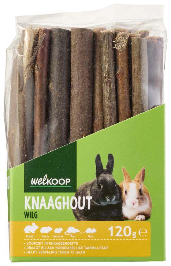 Welkoop Knaaghout - Konijnen- en knaagdiersnack - 120 Gram