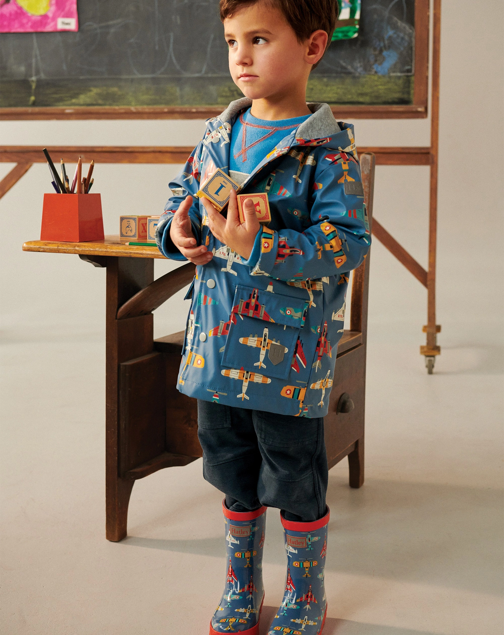 Regenjacke FLYING AIRCRAFTS in grey
