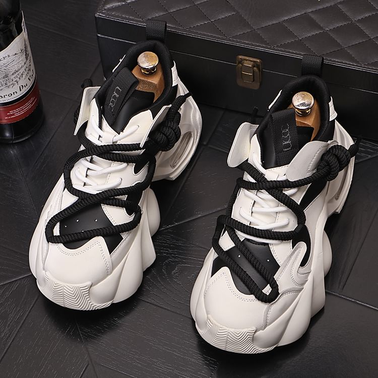 Mr Ozera - Tweekleurige platform sneakers