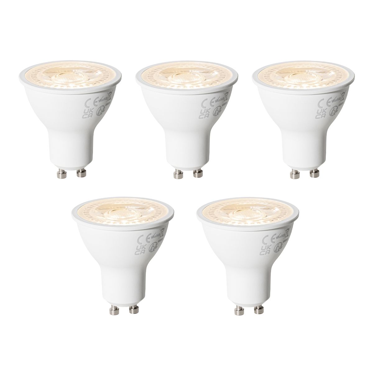 Set van 5 GU10 dimbare LED lampen 7W 430 lm 2700K