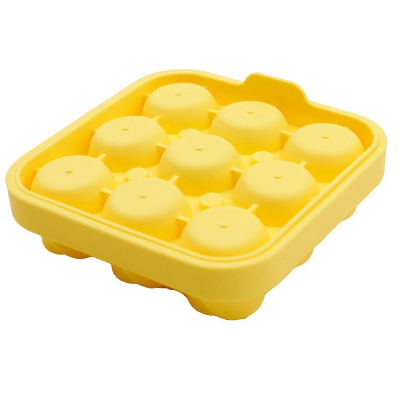 (2er Set) 9-fach 3D Silikon Eiswürfel Form DIY Ice Cube Tray mit Deckel für Cocktails / Whisky / Softgetränke - Rose