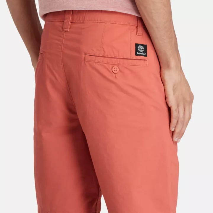 Short chino en popeline pour homme en rouge