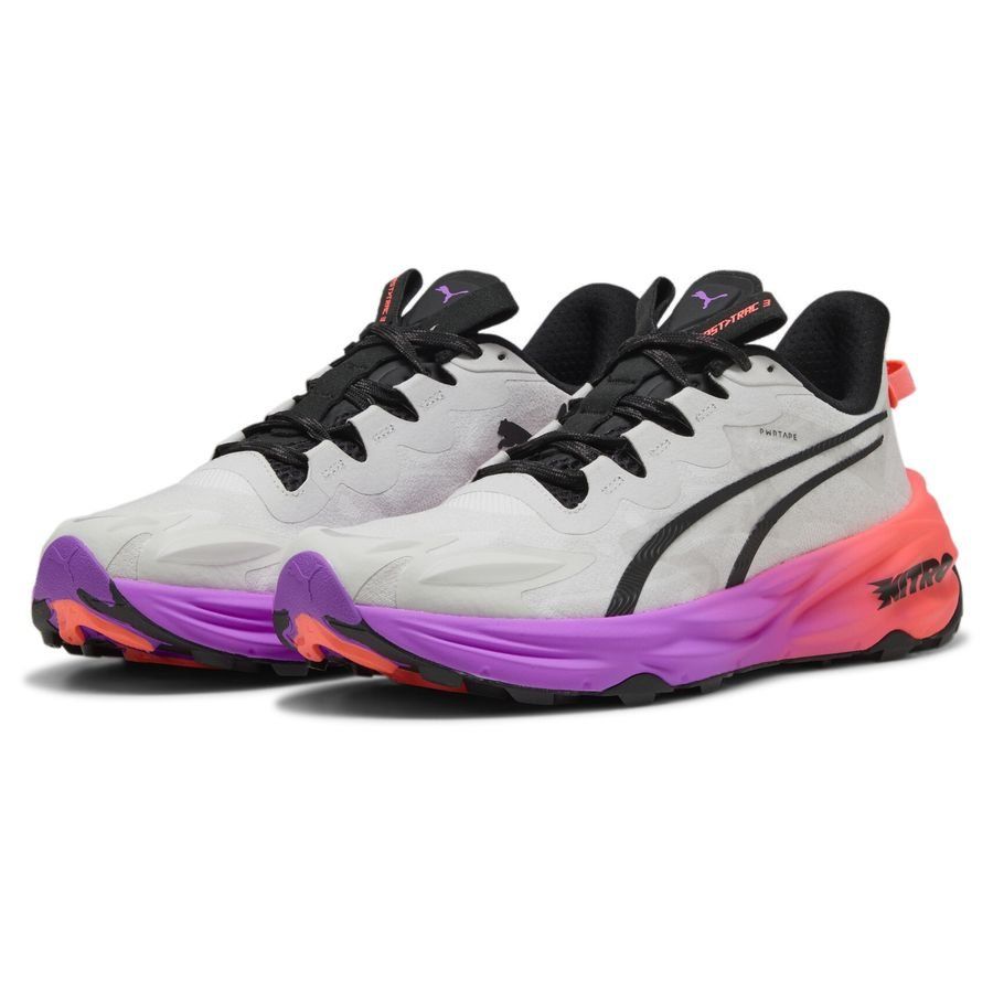 PUMA Chaussures de Running Fast-Trac Nitro 3 - Gris/Glowing Red/Violet