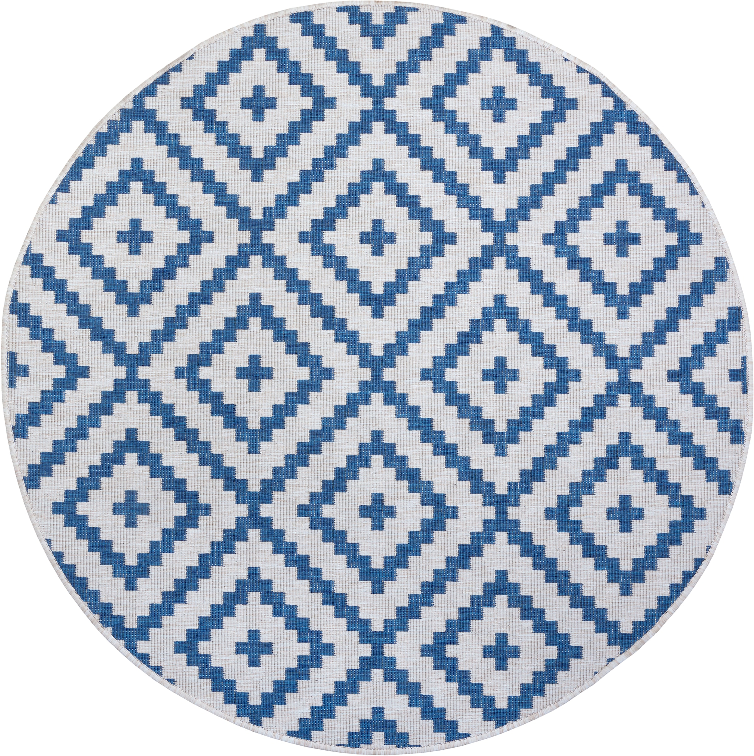 my home Teppich »Ronda Wendeteppich« rund 5 mm Höhe Sisal-Optik, Flachgewebe, In-  und Outdoor, geometrisches Boho Design