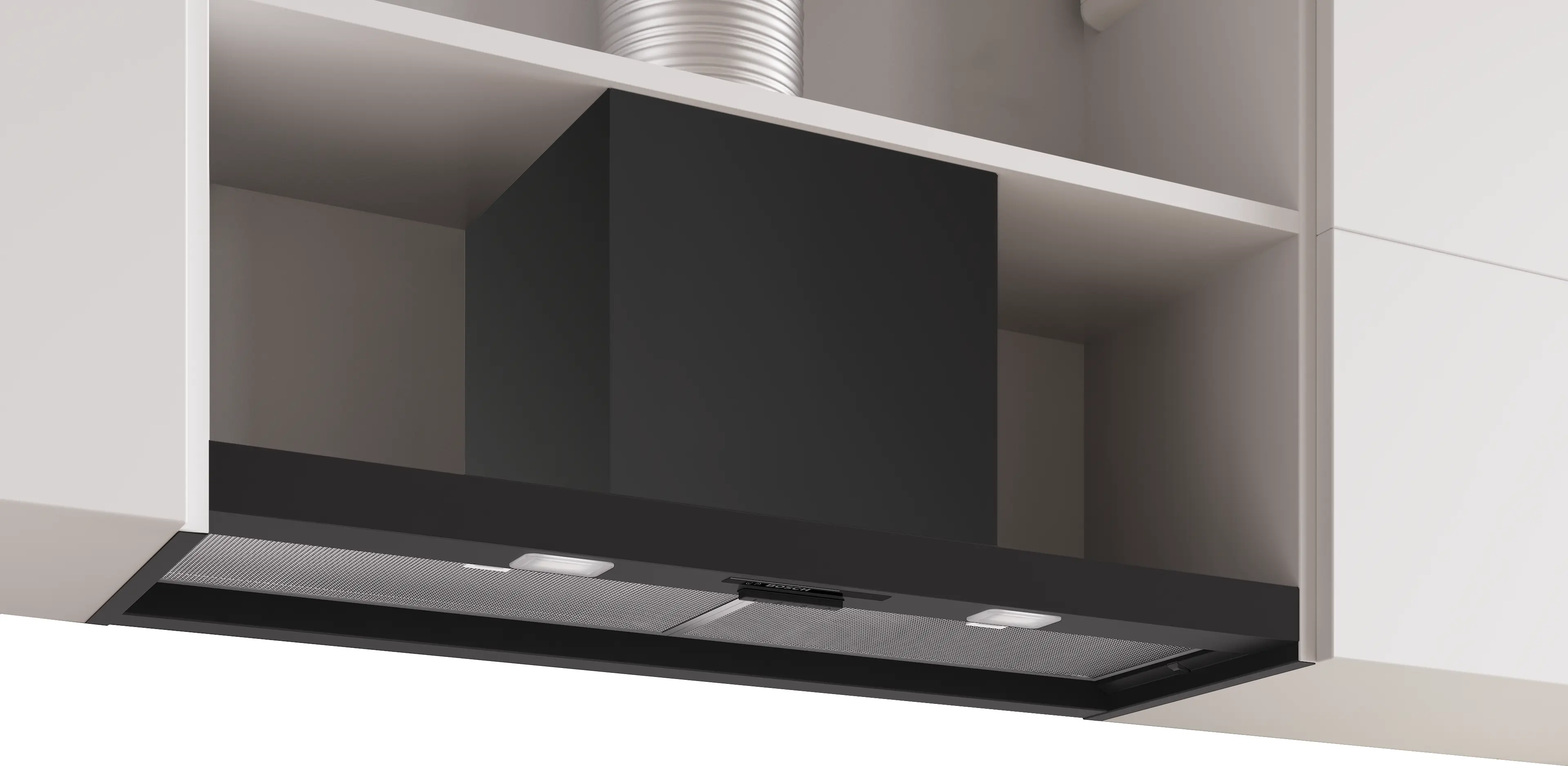 Serie 2 Geïntegreerde blokdesign schouwkap 90 cm Matzwart