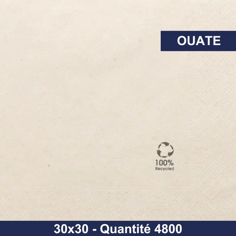 QUALQUE - Serviette de table ouate - 30x30 - Naturel - x4800