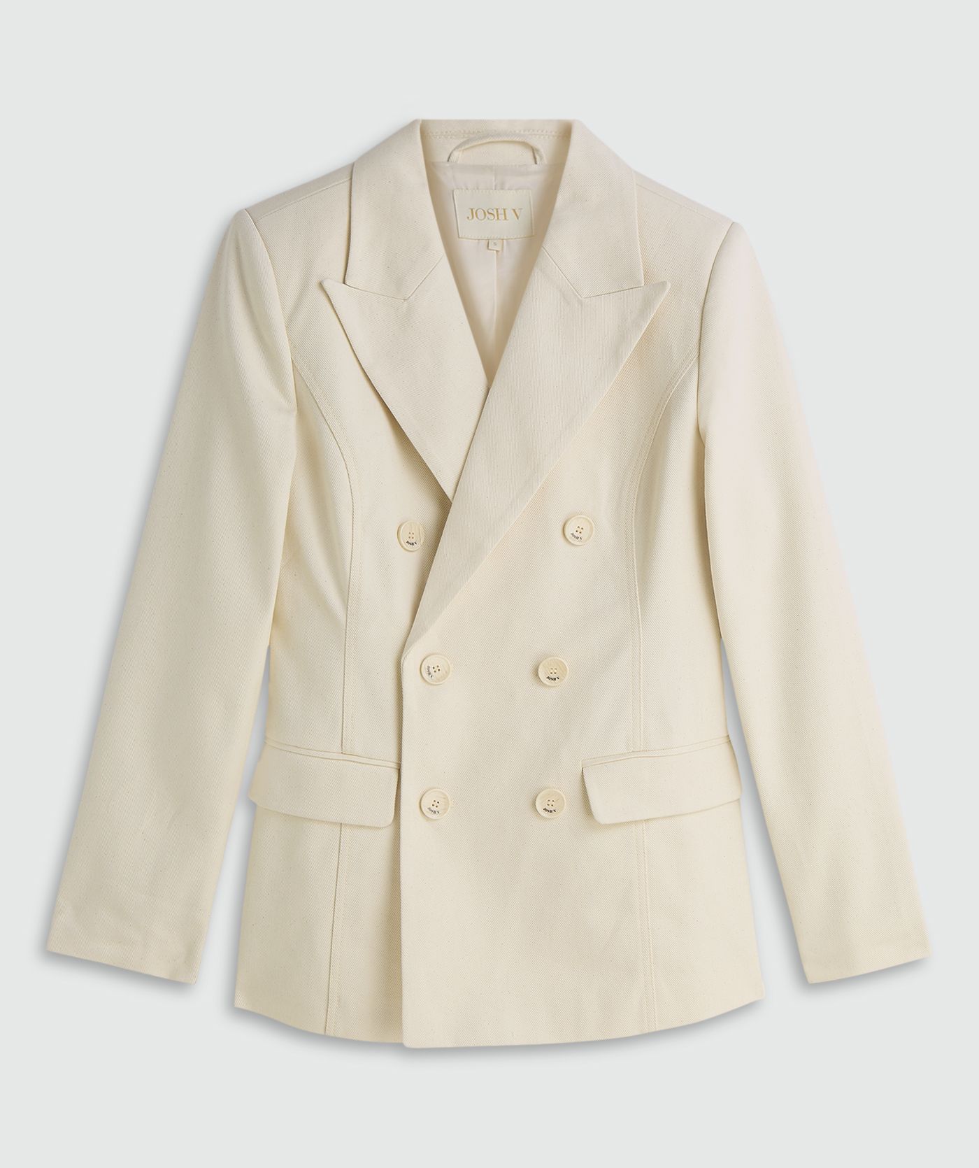 JV-YACIN fitted twill blazer  - ecru