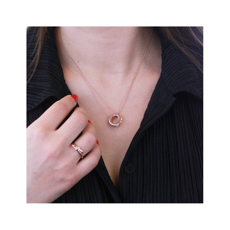 Parure et Coffret Square Hoop - Or Rosé et Cristal
