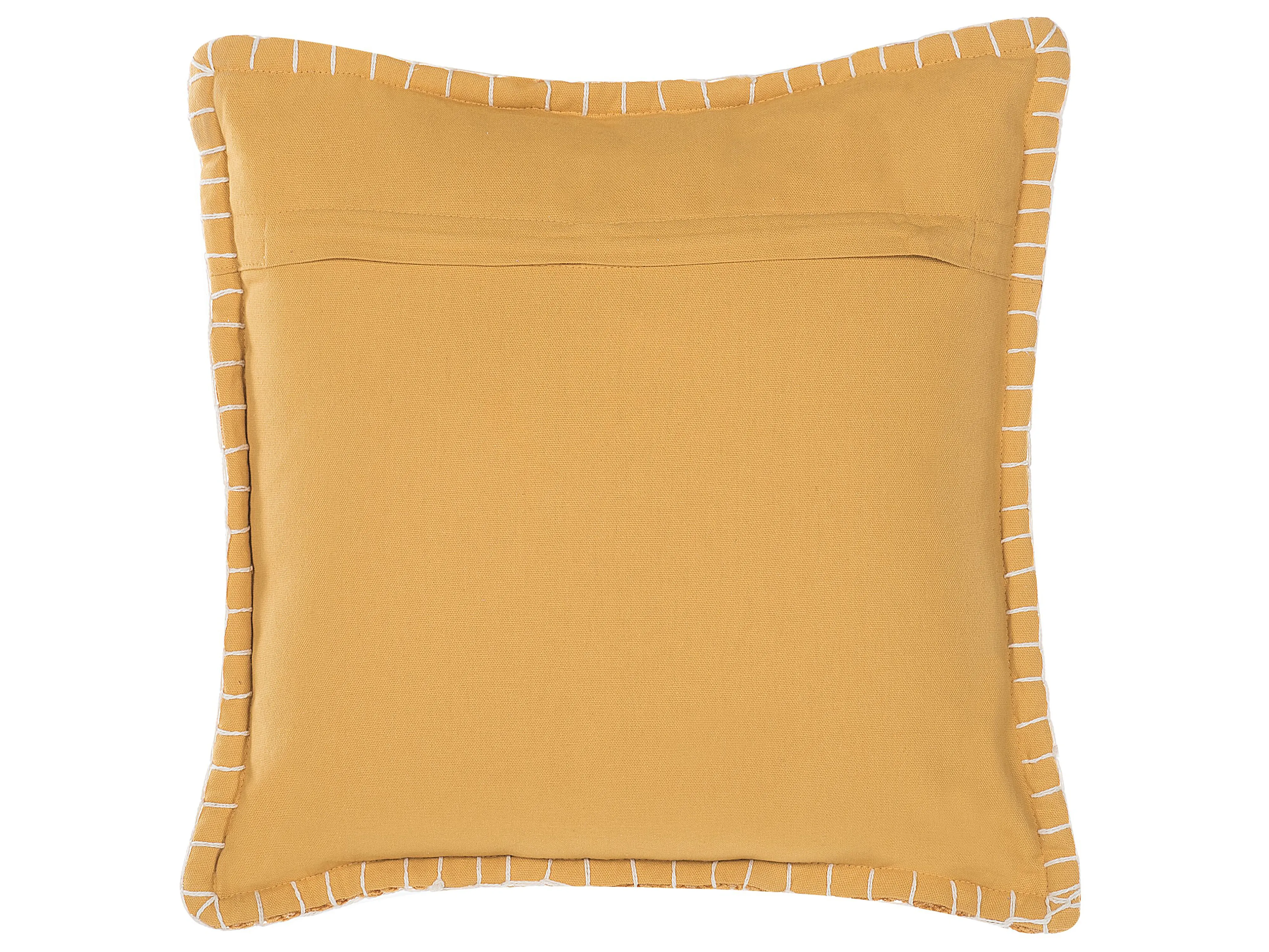 Set van 2 sierkussens KAVALAM 45 x 45 cm Mosterdgeel effen